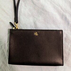 Ralph Lauren Black Leather Wristlet